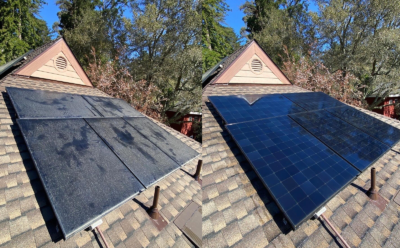 solar panel cleaning danville before and after