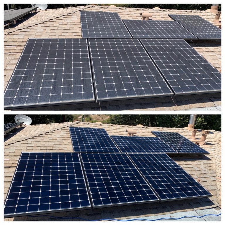 before and after solar panel cleaning livermore california